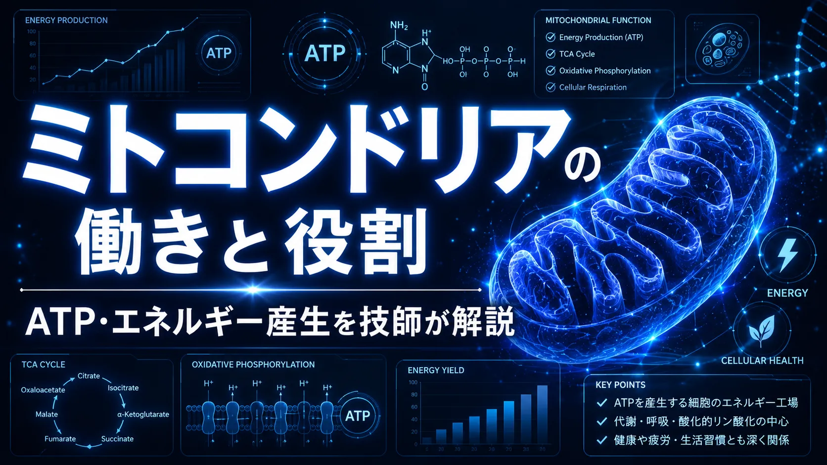 ミトコンドリアの働きと役割｜ATP・エネルギー産生を技師が解説
