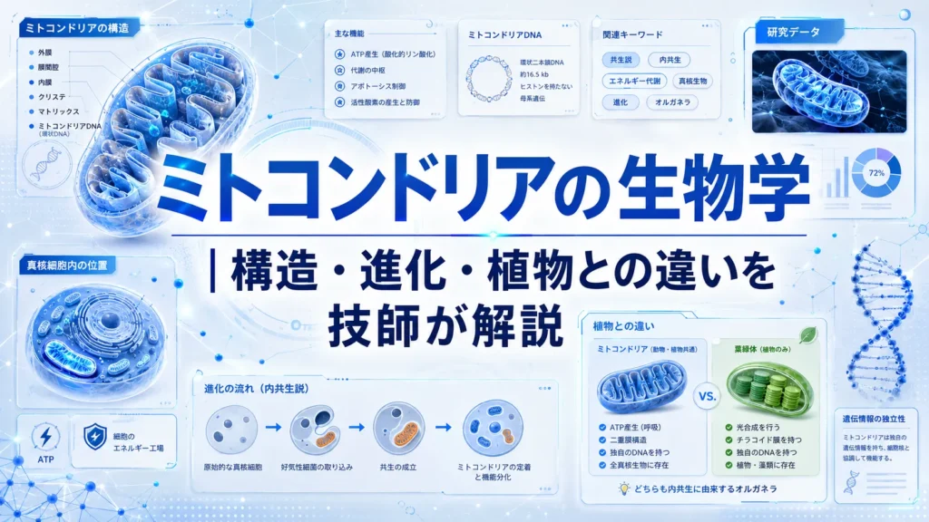ミトコンドリアの生物学｜構造・進化・植物との違いを技師が解説
